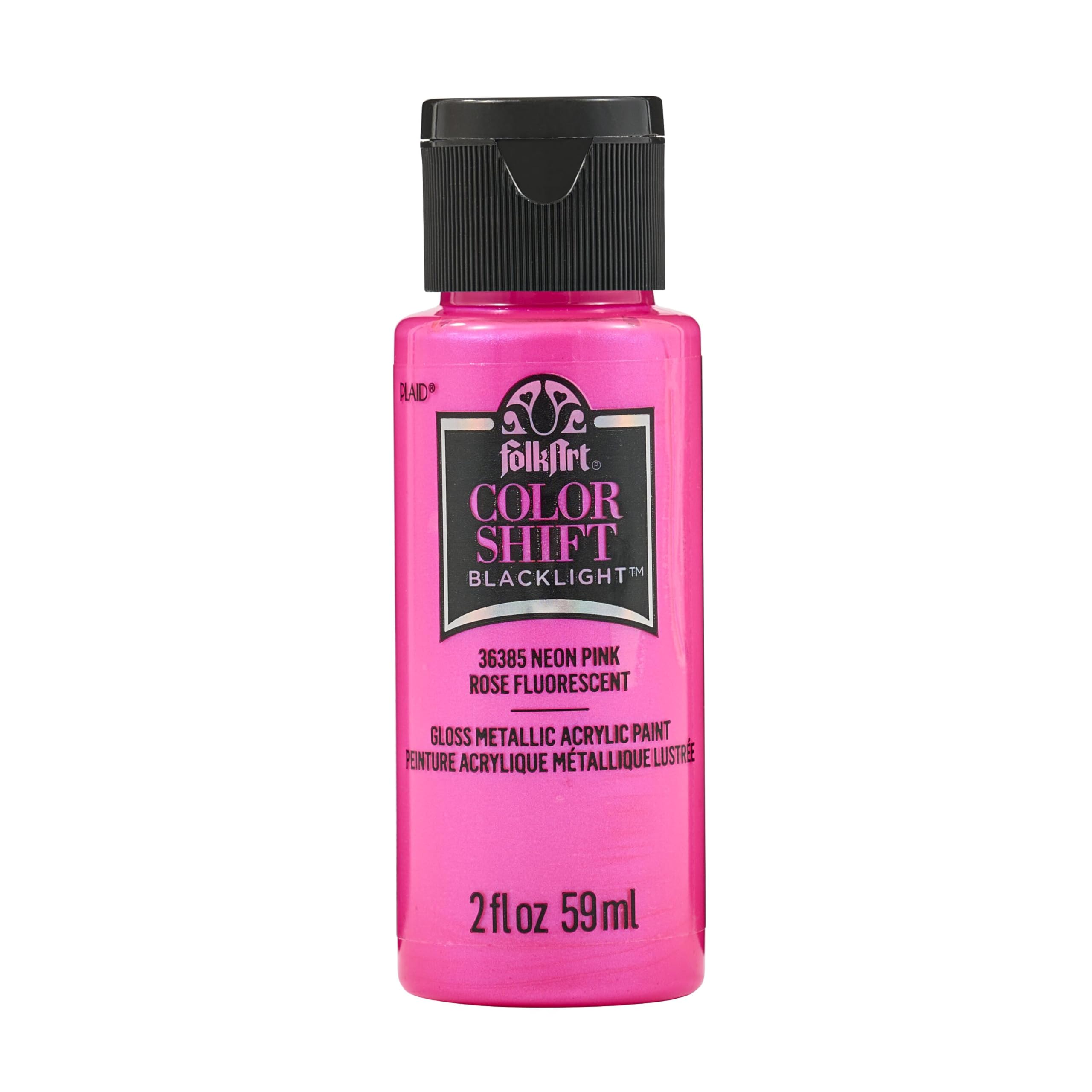 Amazon.com: FolkArt, Color Shift Blacklight Acrylic Paint, Neon Pink